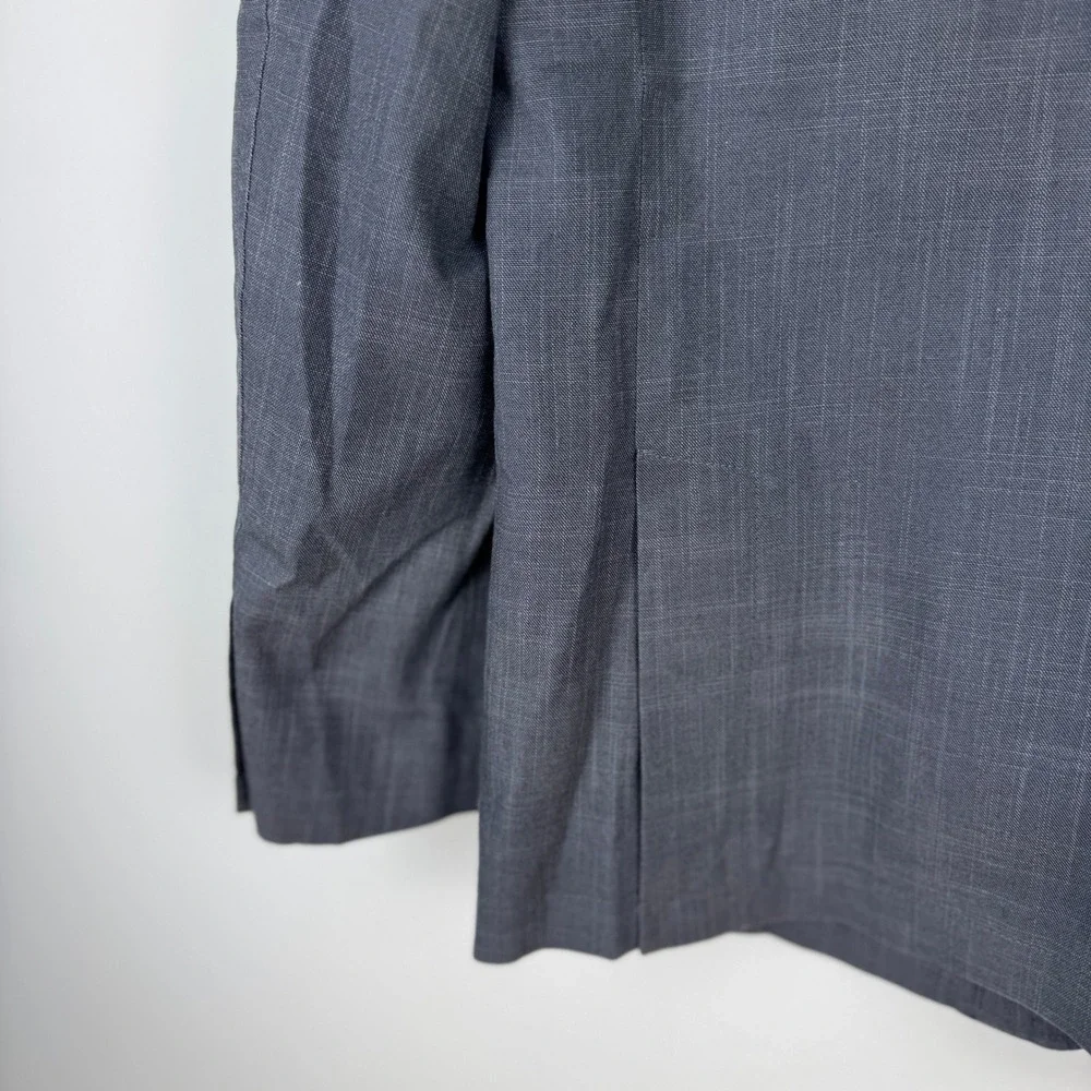 Joseph‎ Abboud Mens Large Blazer Jacket Charcoal Gray 100% Cotton Two Button